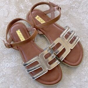 Brand New Sugar Camel & Pale Gold Ankle Strap Buckle Girls Sandals